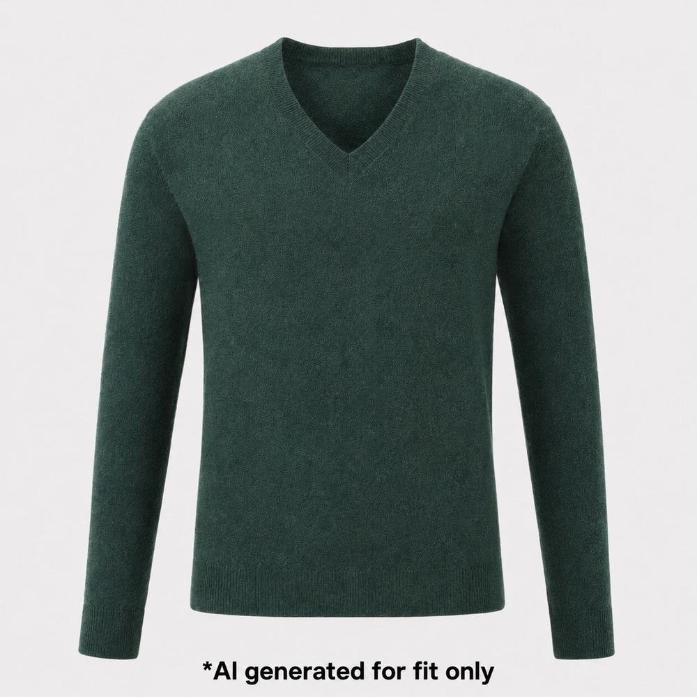 Magaschoni 100% Cashmere V-Neck Sweater Women's‎ M Forest Green Pullover